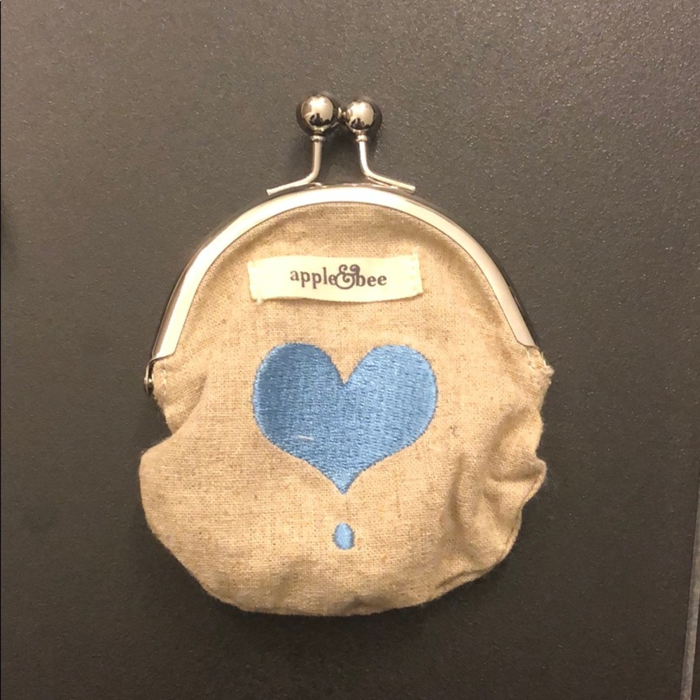 Apple and Bee organic hemp coin purse